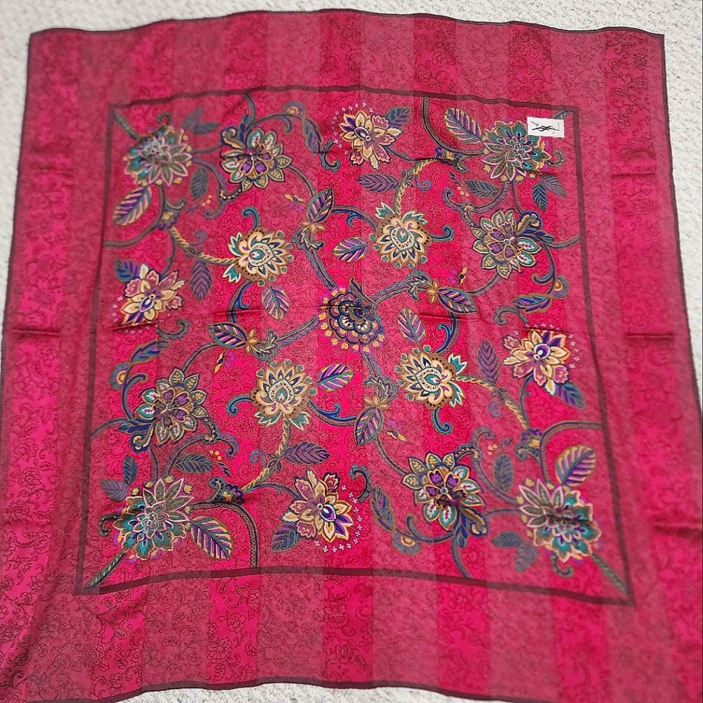 Authentic YSL Large Silk Scarf - Picture 10 of 10